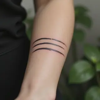 Three Lines on Forearm Tattoo: A Study in Simplicity