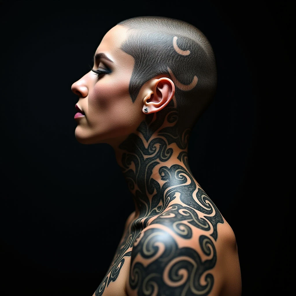 Bold Abstract Head Tattoo Designs: Unleash Your Imagination
