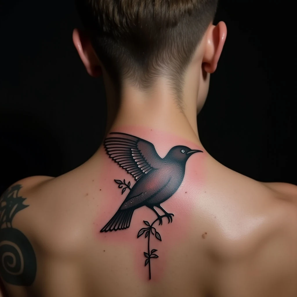 Small Black Bird Tattoo Meaning & Design Inspiration