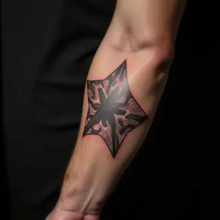 Abstract Silver Name Tattoos for Dad & Daughter
