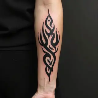 Abstract Tribal Forearm Tattoo Design