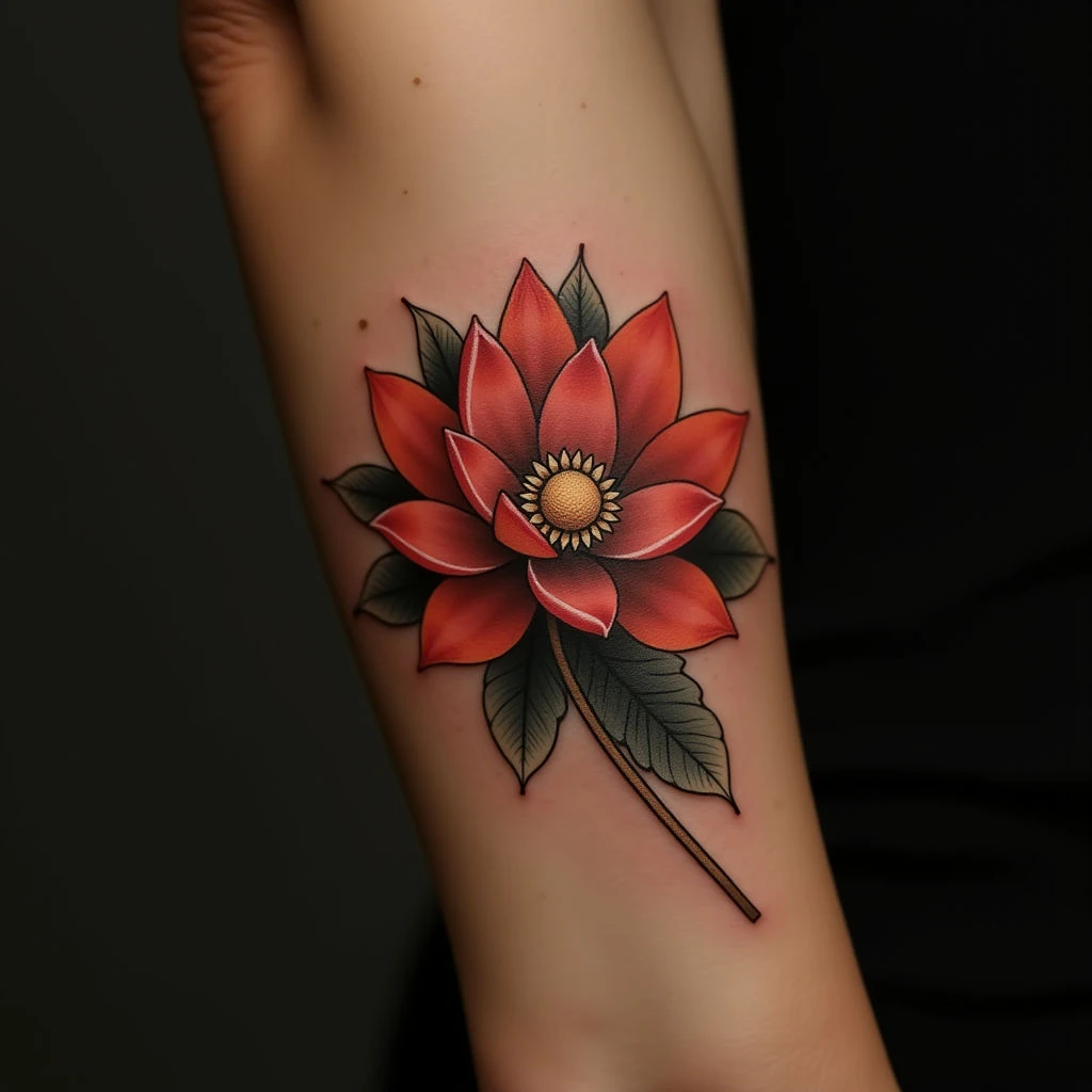 Delicate Floral Tattoos for Women: Americana Style Designs