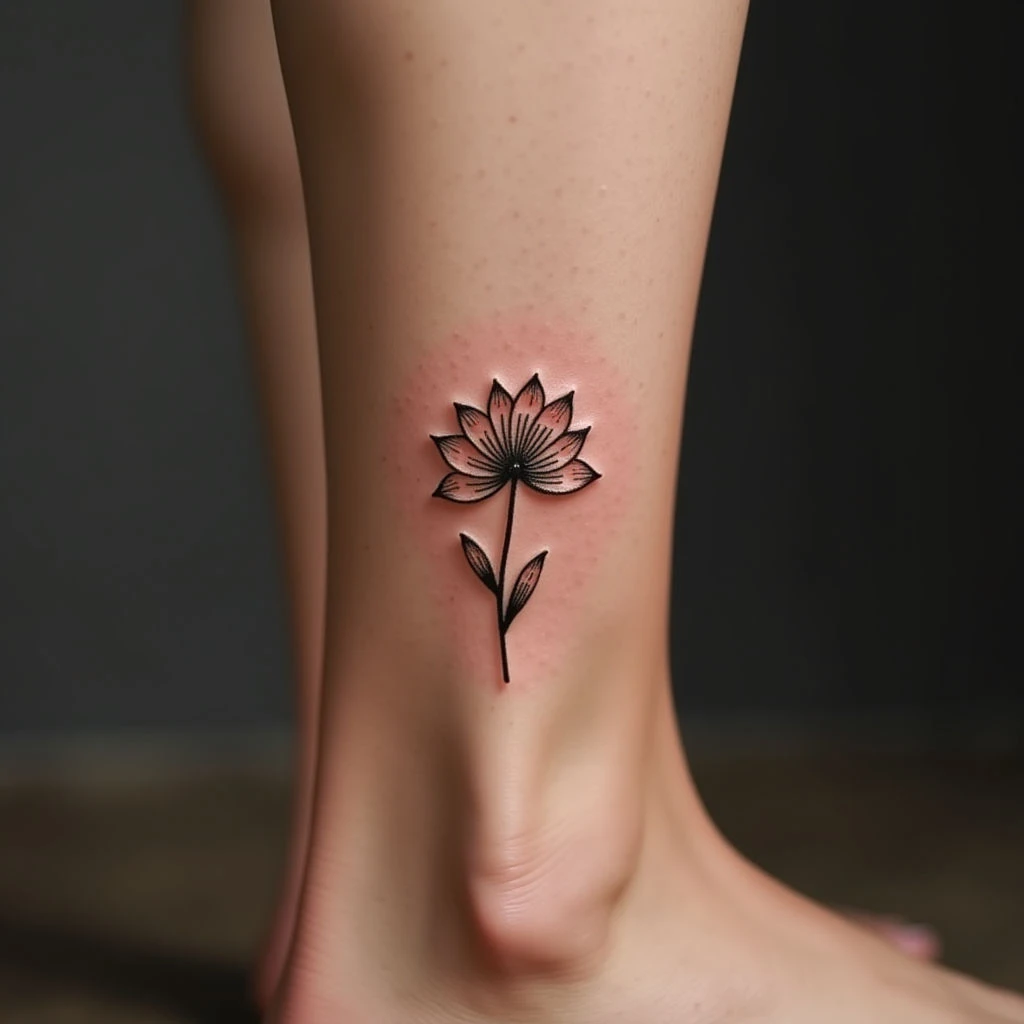 Simple Flower Tattoos for Ladies: Ankle Inspiration