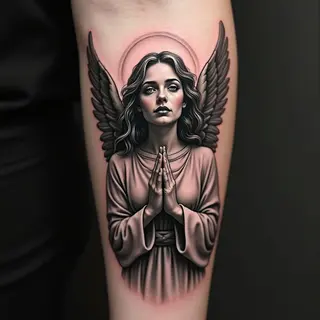Praying Angel Hand Tattoo: A Study in Realism and Faith
