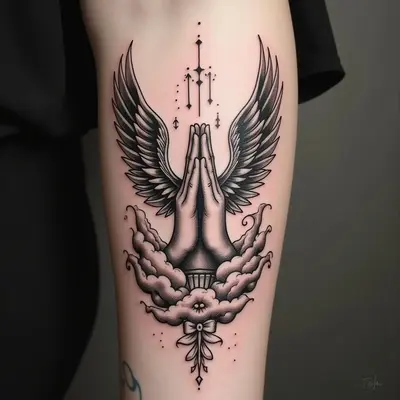 Praying Angel Hand Tattoo: A Symbol of Hope and Healing
