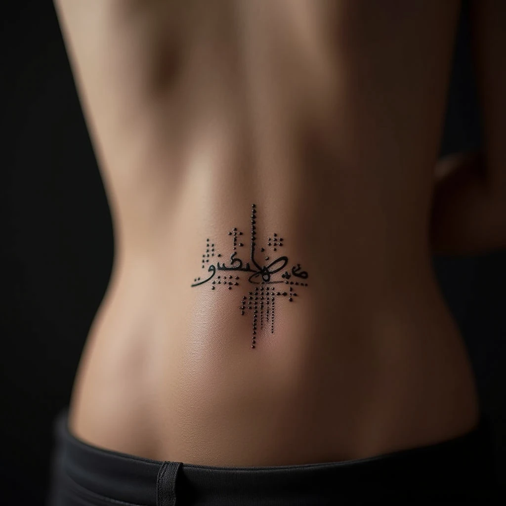 Delicate Mehndi Inspired Dotwork Ribcage Tattoo