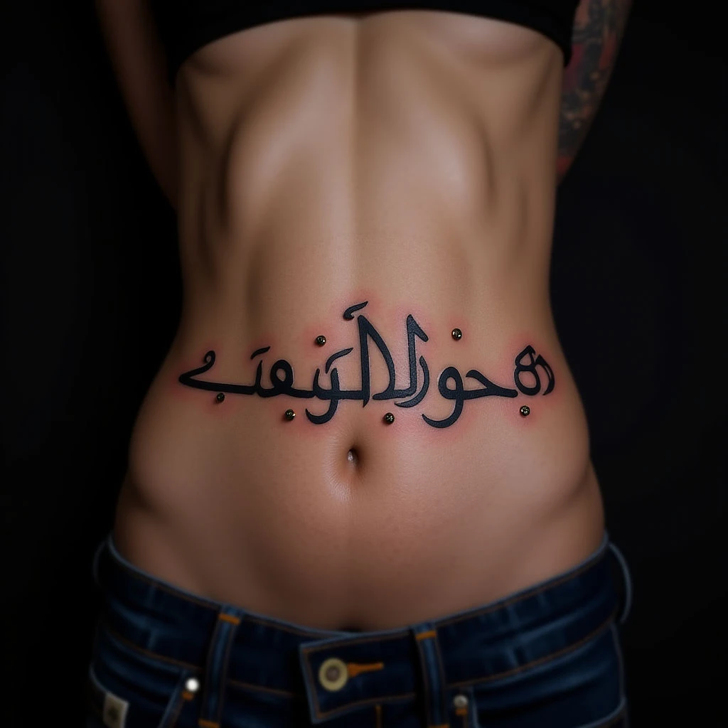 Elegant Arabic Calligraphy Tattoo for Your Ribcage