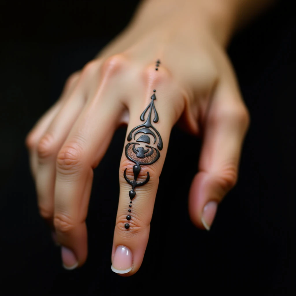 Delicate Mehndi-Inspired Calligraphy Tattoos for Your Fingers