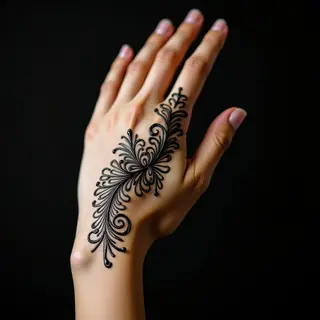 Silver Mehndi Arabic Calligraphy Hand Tattoos