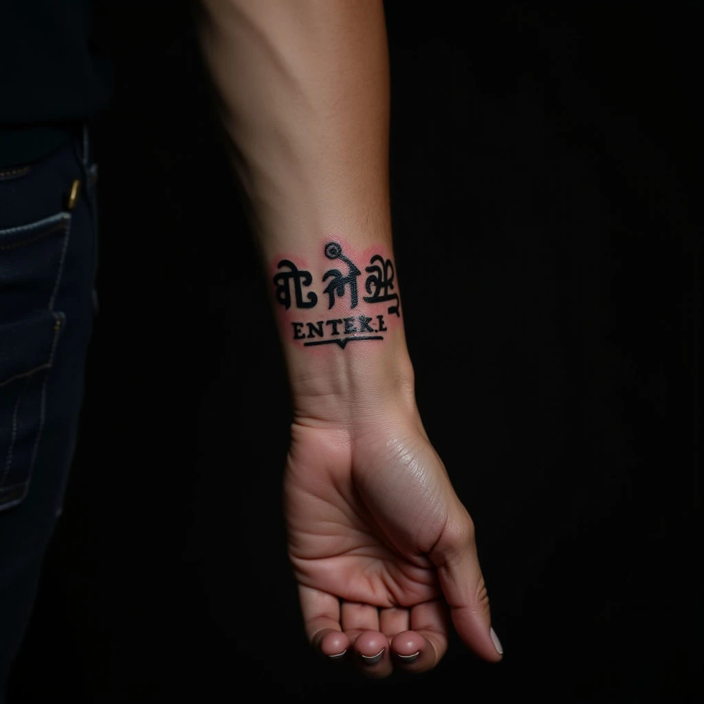 Sanskrit Quote Wrist Tattoos: Trash Polka Inspiration