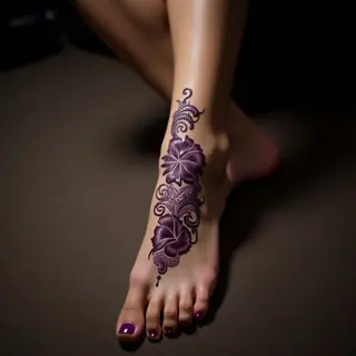 Violet Surreal Mehndi Design for Your Foot