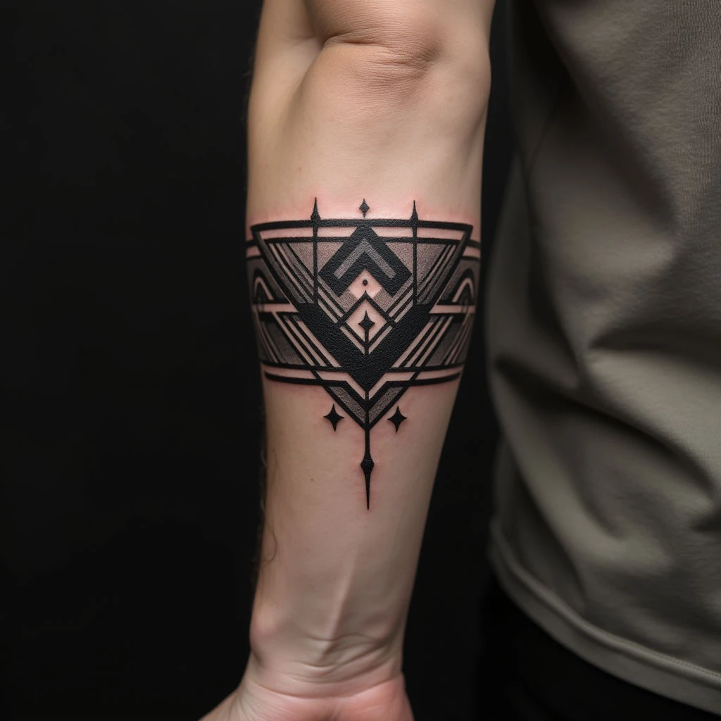 Geometric Tribal Armband Tattoo Design