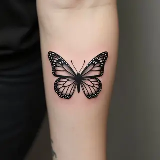 Delicate Butterfly Forearm Tattoo Design