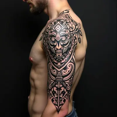 Intricate Tribal Arm Tattoos: A Fusion of Geometry and Spirit