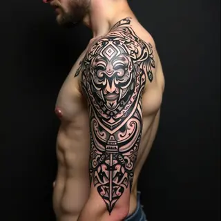 Intricate Tribal Arm Tattoos: A Fusion of Geometry and Spirit