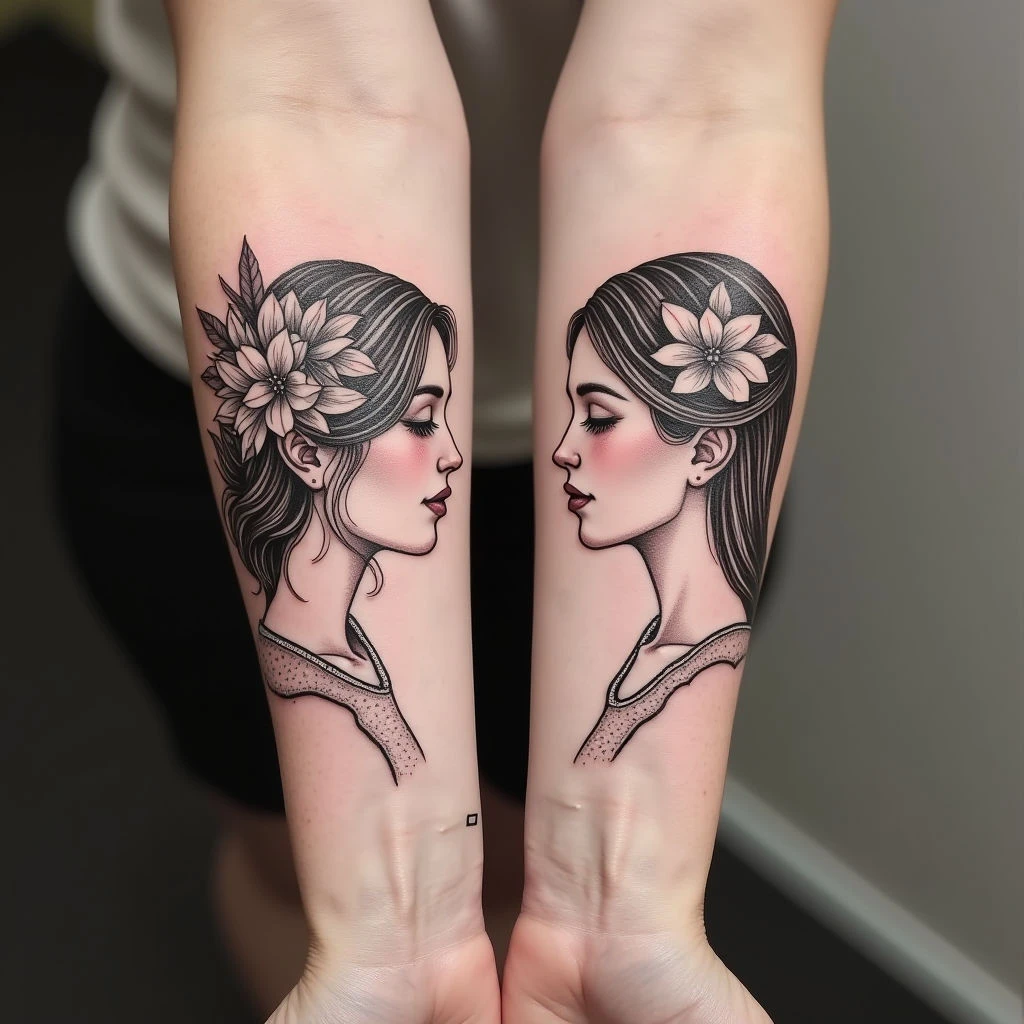 Twin Portraits: A Delicate Exploration of Connection