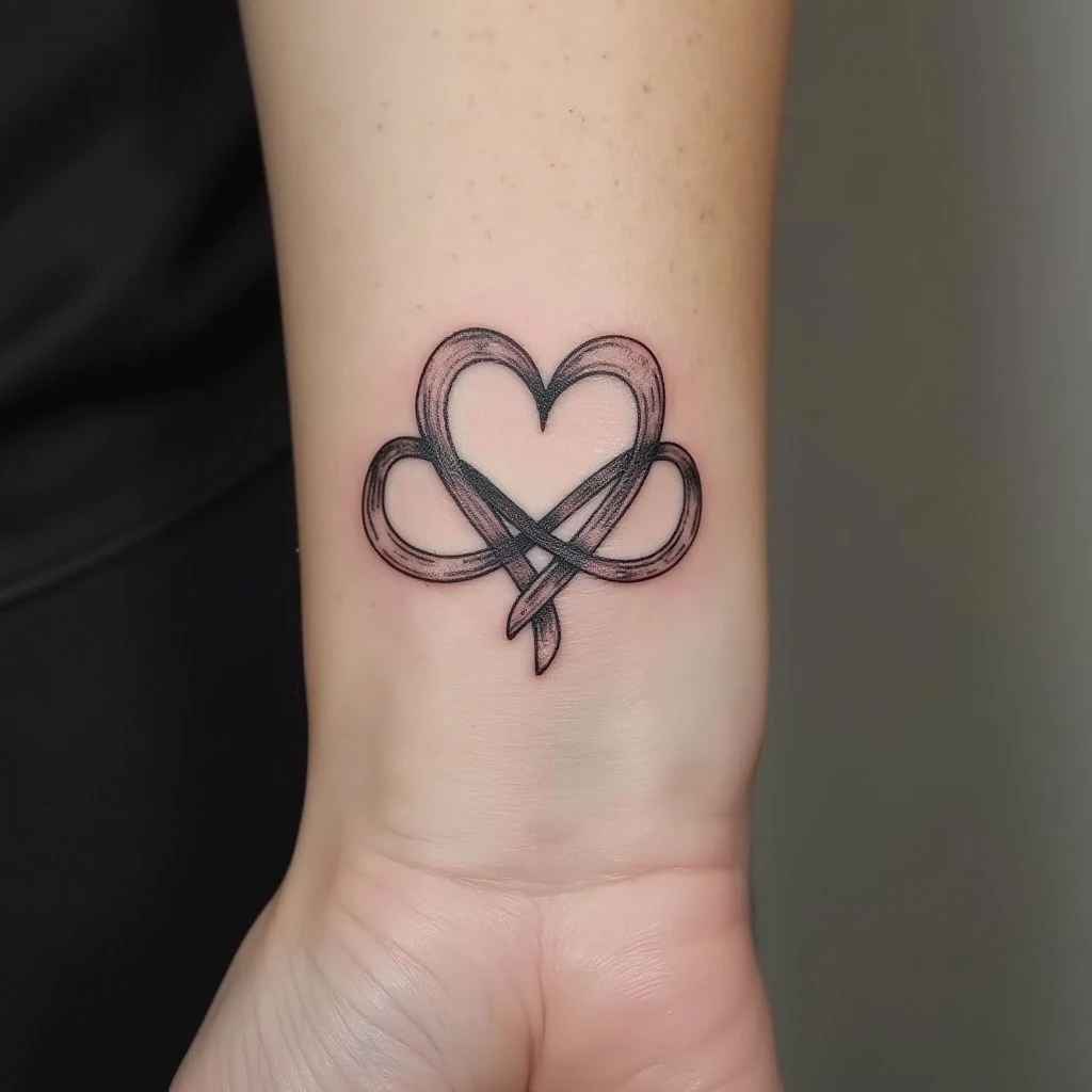 Elegant Infinity Symbol Tattoo with Family Theme