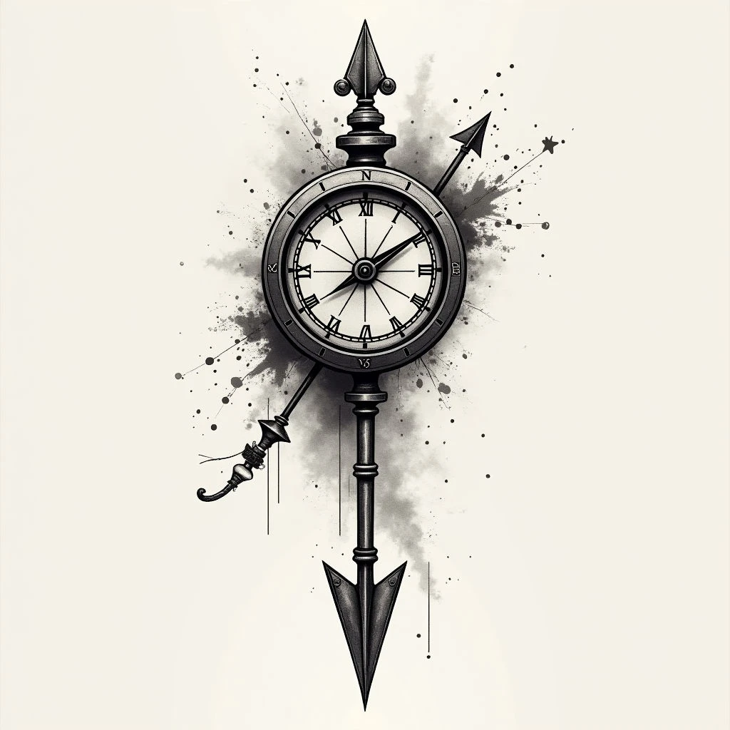 Arrow Compass Clock Tattoo: Meaning & Symbolism Explained