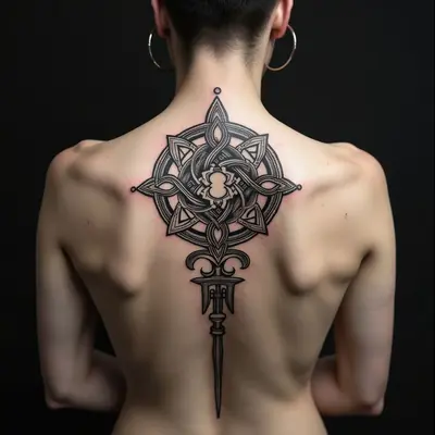 Intricate Celtic Knotwork Back Tattoo