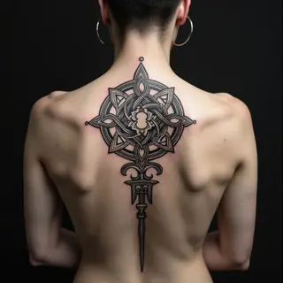 Intricate Celtic Knotwork Back Tattoo