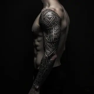 Dark Embrace: Blackout Tattoo Designs for Your Father