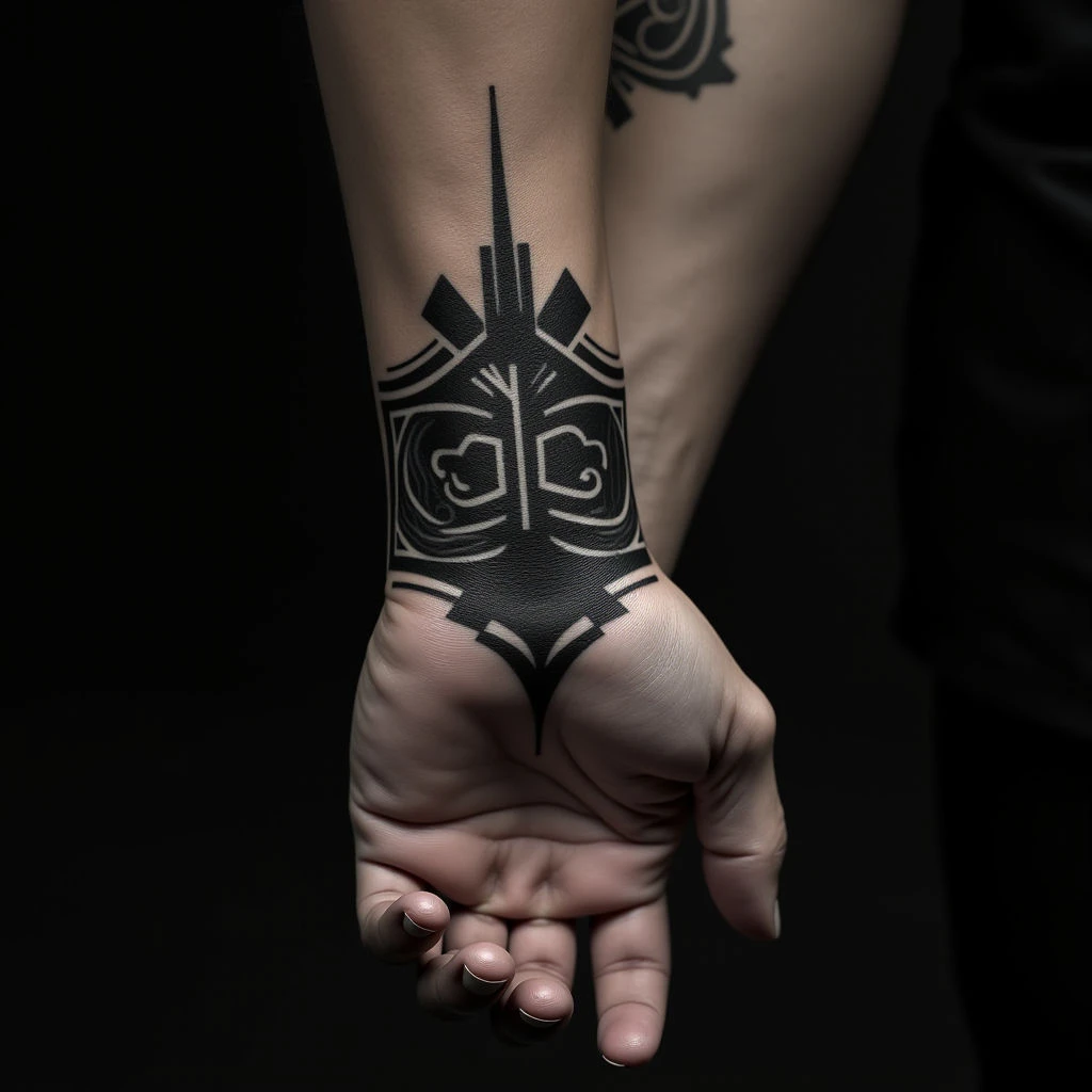 Powerful Biomechanical Back Tattoos for Father & Son