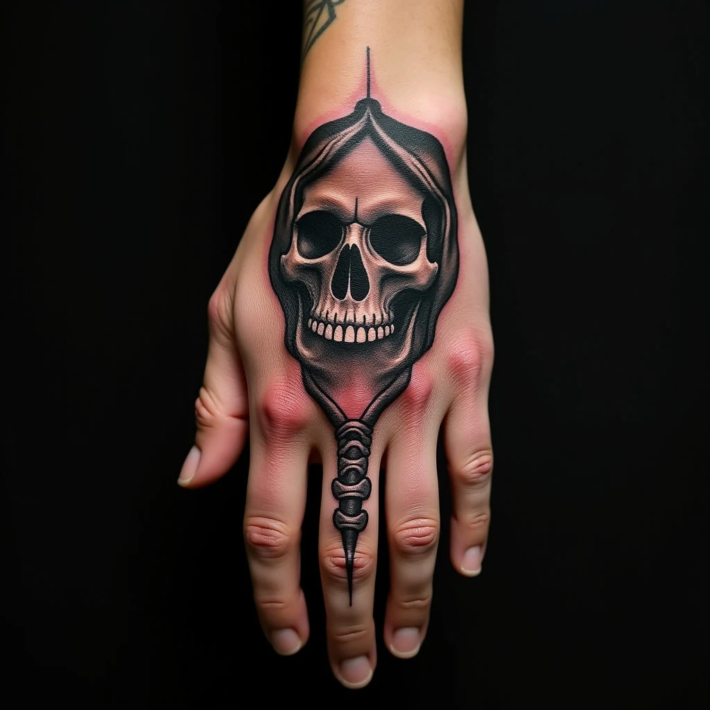 Copper Biomechanical Finger Tattoo Cover Up for Men