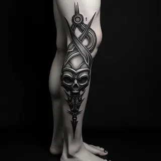 Grayscale Biomechanical Leg Cover-Up Ideas for Men