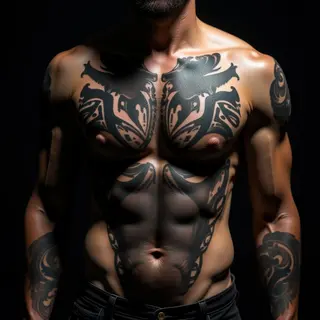 Powerful Mom Chest Tattoos for Men: Biomechanical Designs