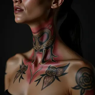 Neck Tattoos for Women: Stunning Biomechanical Designs