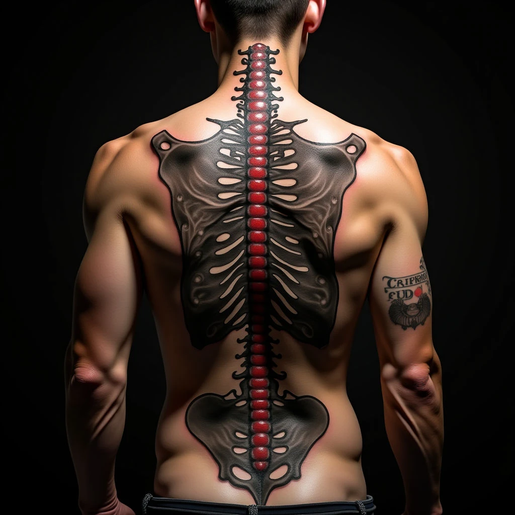 Powerful Biomechanical Spine Tattoos for Dads & Daughters