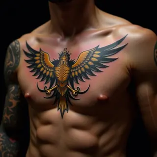 Golden Biomechanical Sternum Tattoos: Meaning & Inspiration