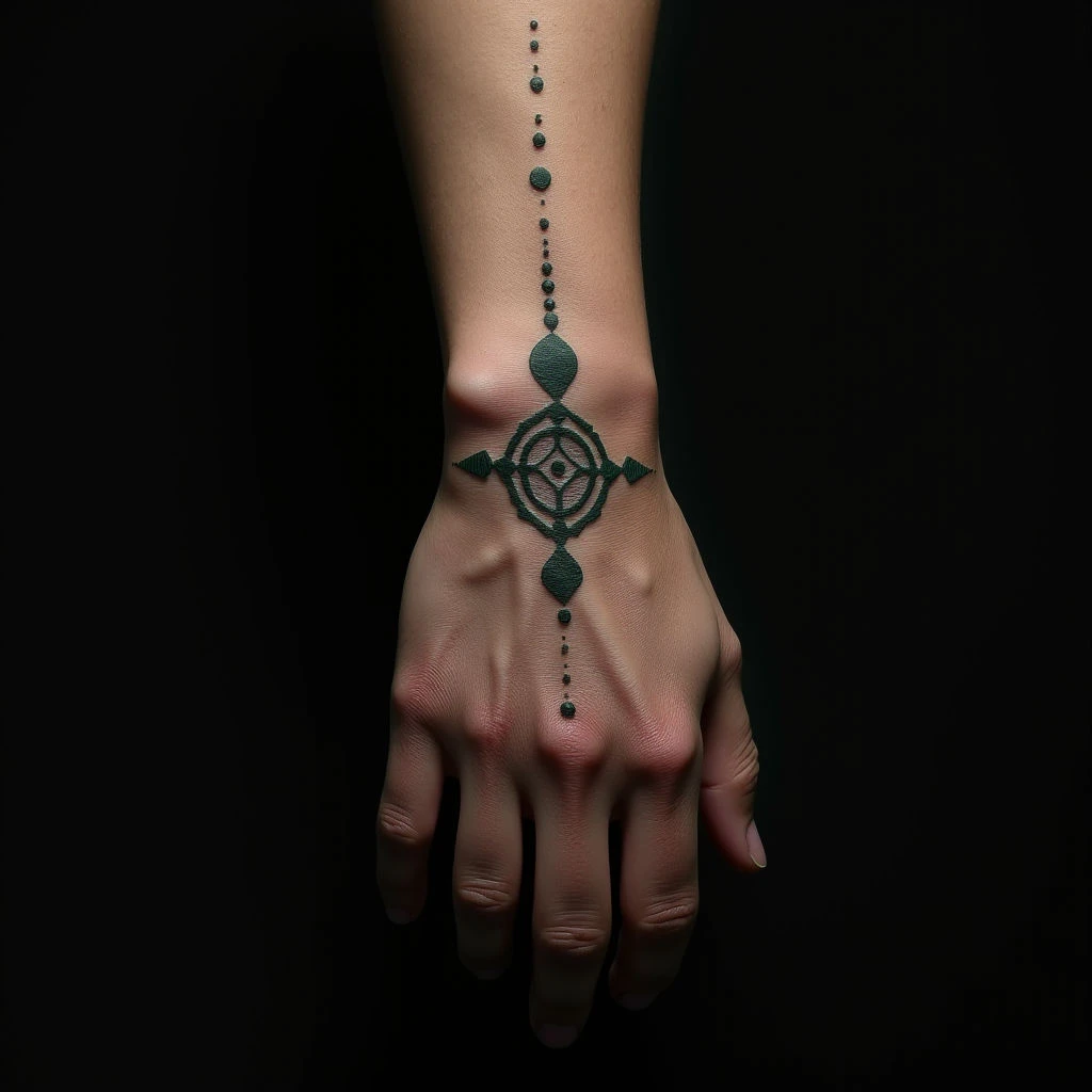 Green Dotwork Hand Tattoos for Men: Easy & Stylish Designs