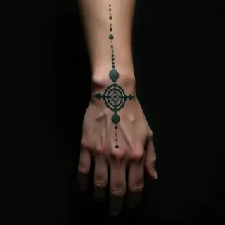 Green Dotwork Hand Tattoos for Men: Easy & Stylish Designs