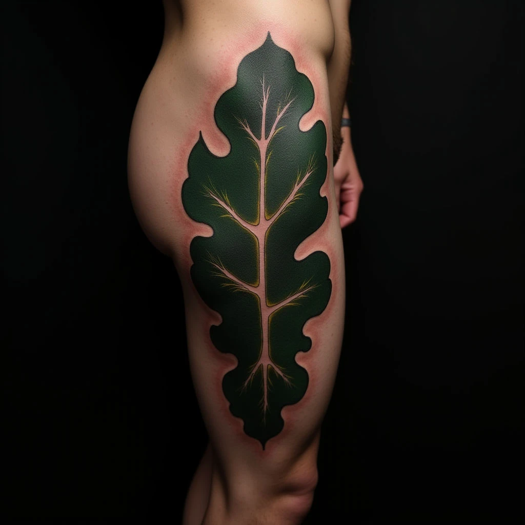 Tiny Green & Black Hip Tattoos for Men: Subtle Ink Ideas