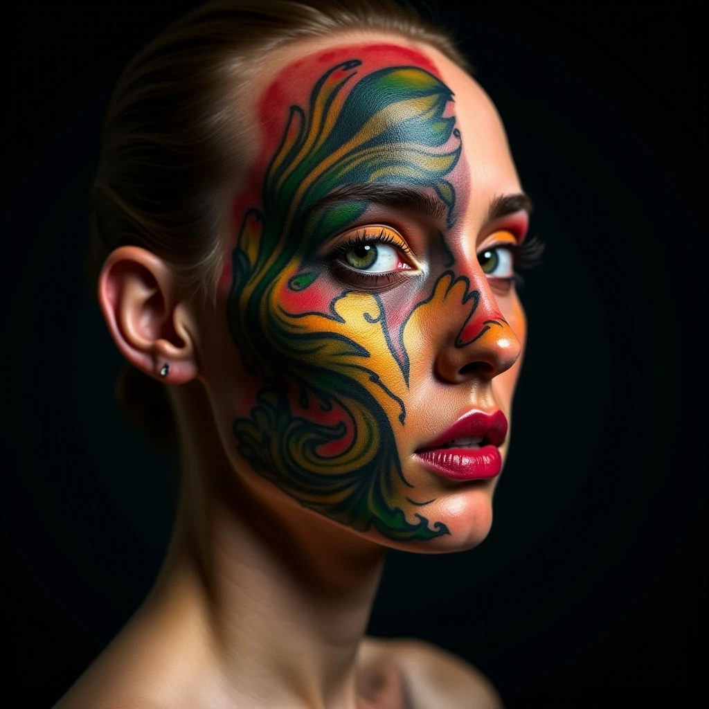 Small Face Tattoos for Women: Illustrative Designs