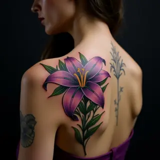 Delicate Lily Tattoos for Women: Illustrative Shoulder Designs