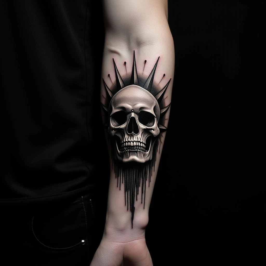Surreal Black and Grey Arm Tattoos: A Darkly Beautiful Style