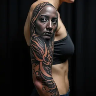 Dark Calligraphy Face Sleeve Tattoos: A Black & Grey Guide