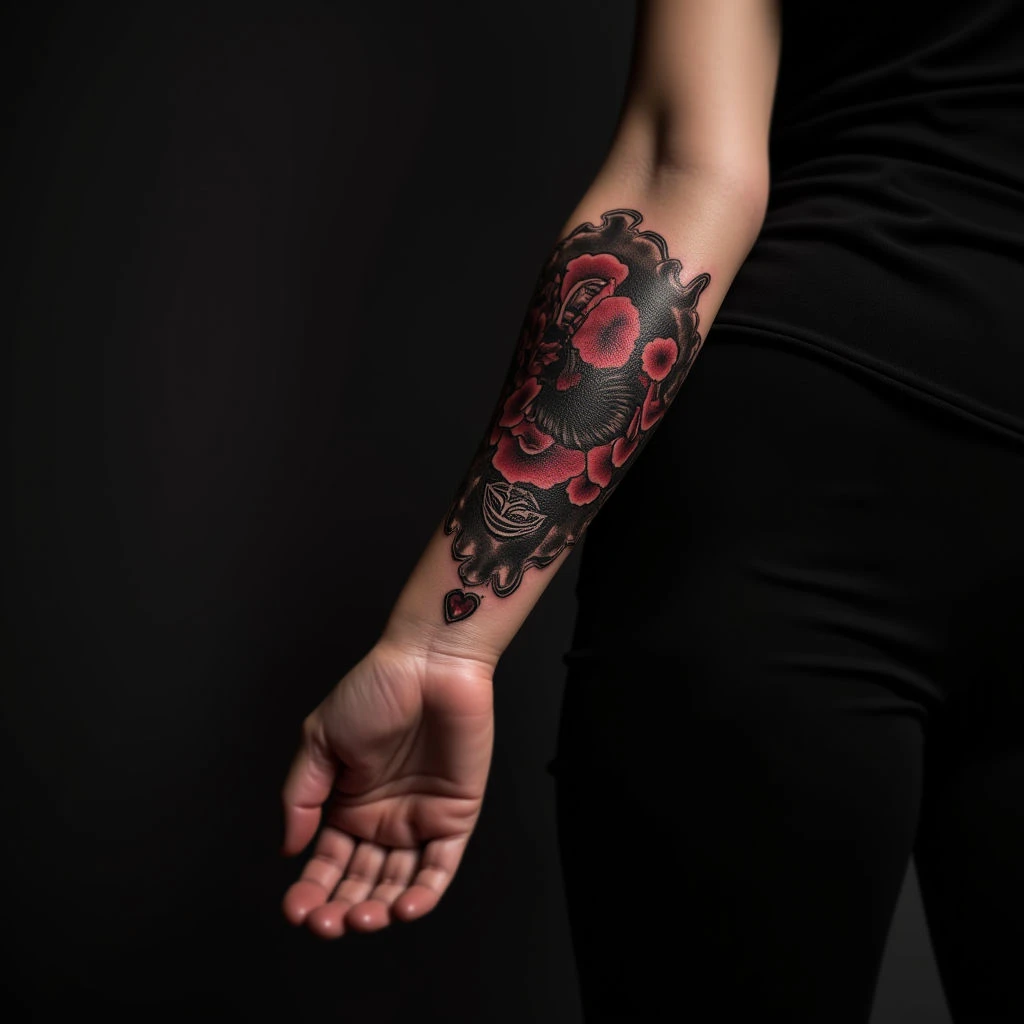 Dramatic Head Tattoos: Black & Grey Calligraphy Inspiration