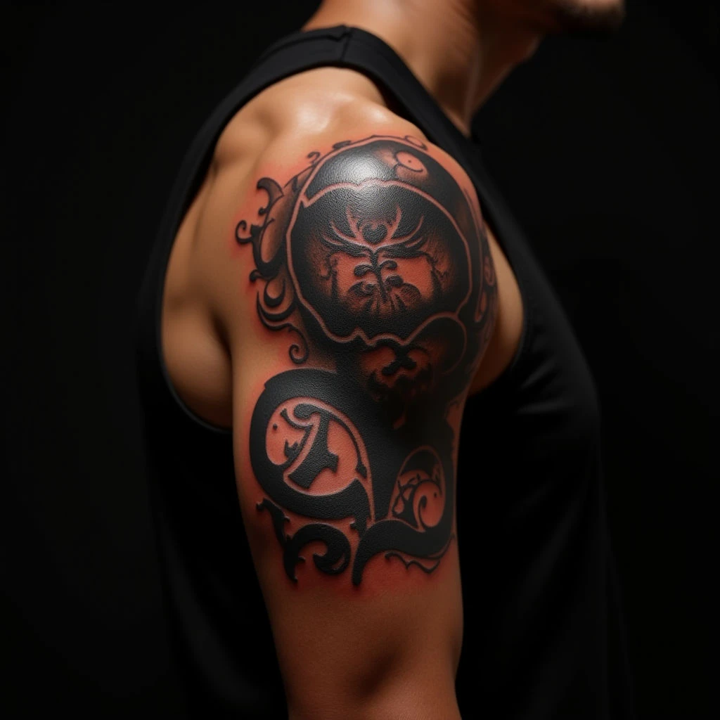 Epic Calligraphy Shoulder Tattoos for Men - XXL Designs