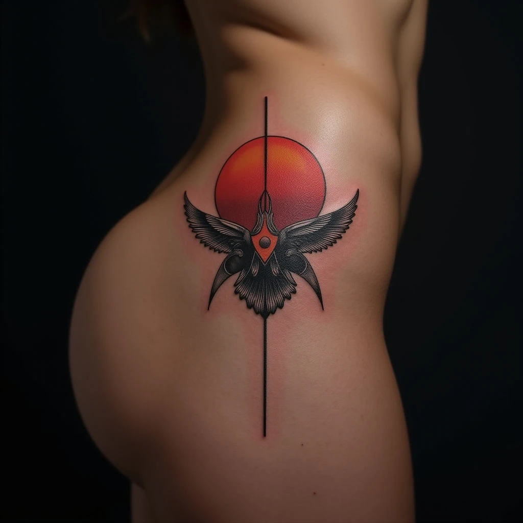 Small & Meaningful Hip Tattoos for Women (Black Grey)