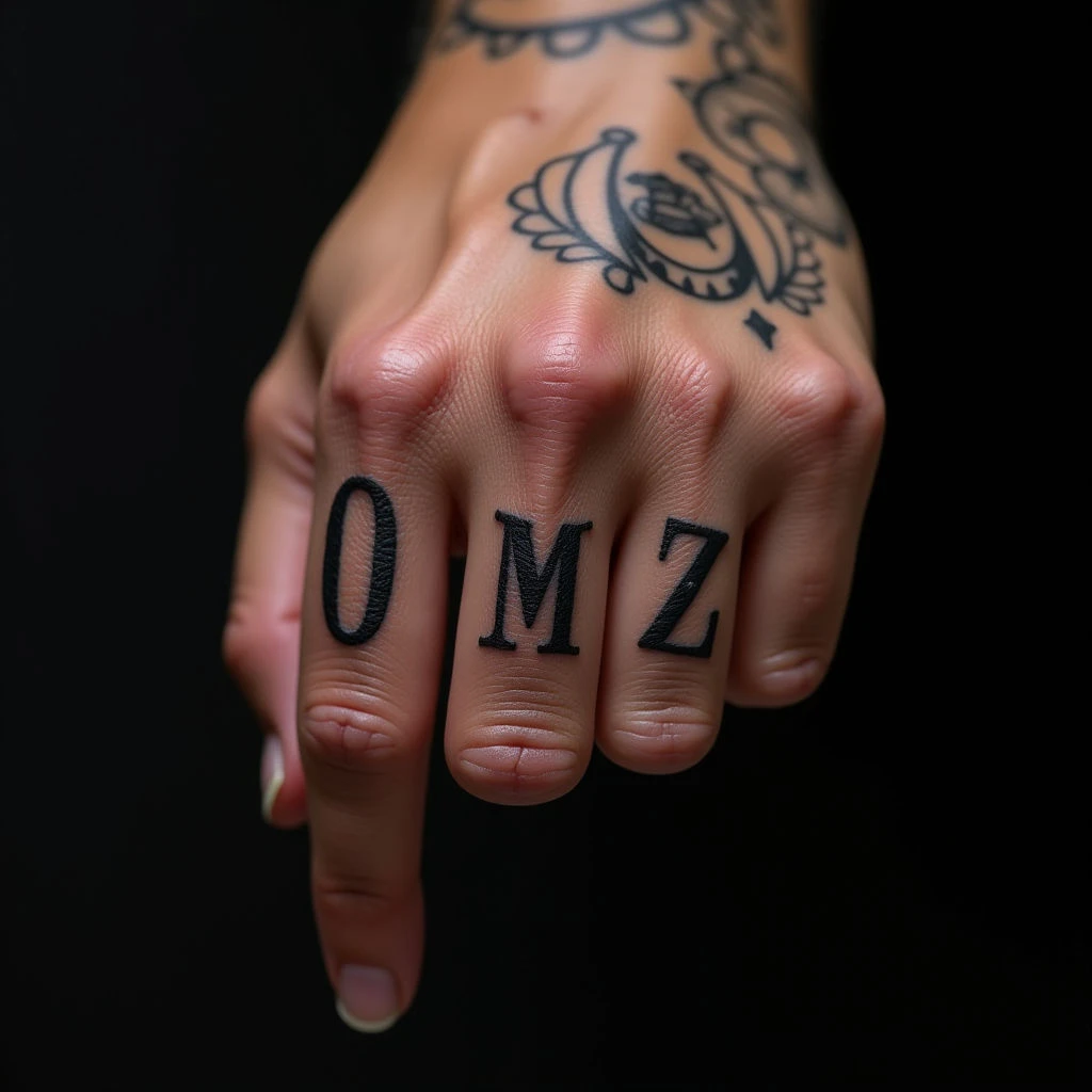 Small Orange Lettering Tattoos for Men - Finger Ink Inspiration
