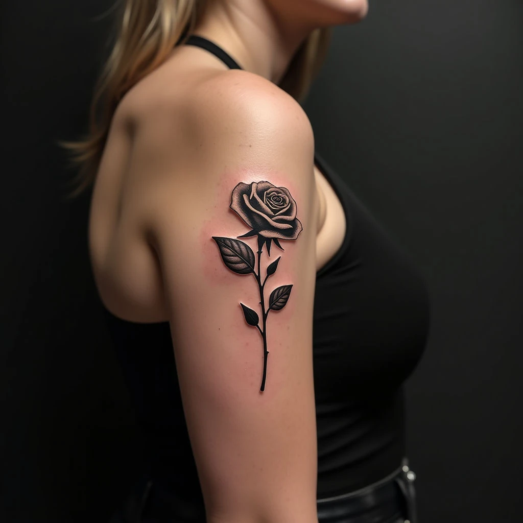 Delicate Gold Rose Tattoos for Ladies - XS Designs