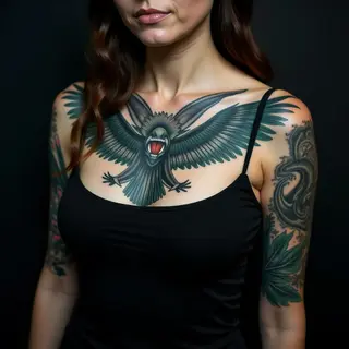 Surreal Half Sleeve Tattoos for Women: A Blue & Green Dreamscape