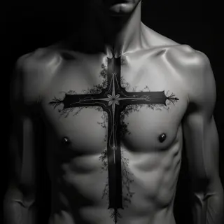 Surreal Cross Tattoos: Black & Grey Inspiration