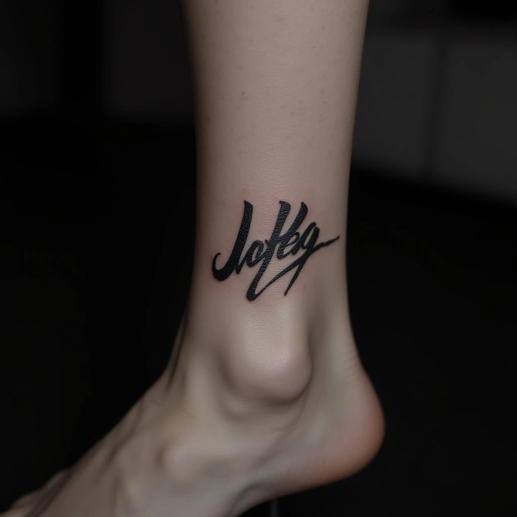 Delicate Calligraphy Ankle Tattoo for Girls - Meaningful Ink