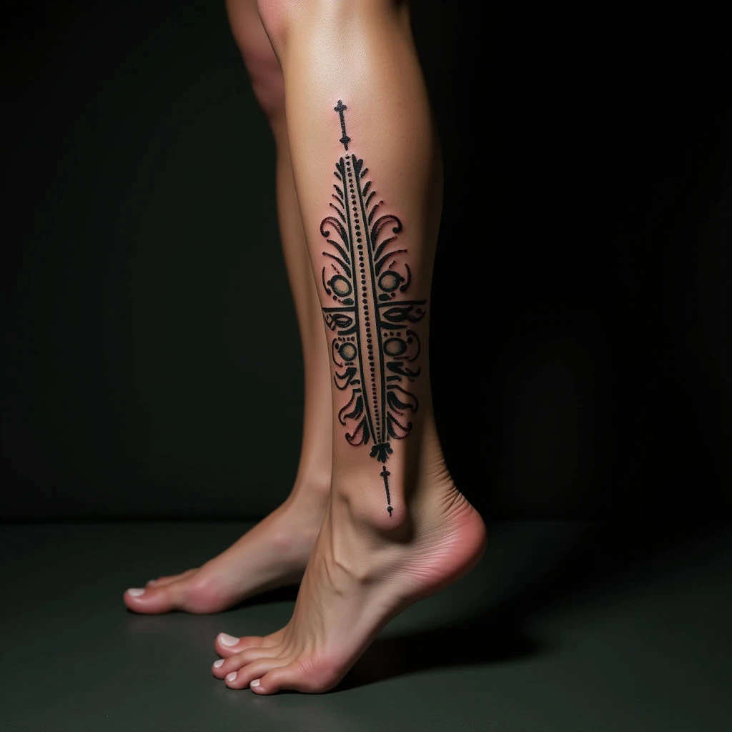 Tiny Green Dotwork Foot Tattoo: A Subtle Statement
