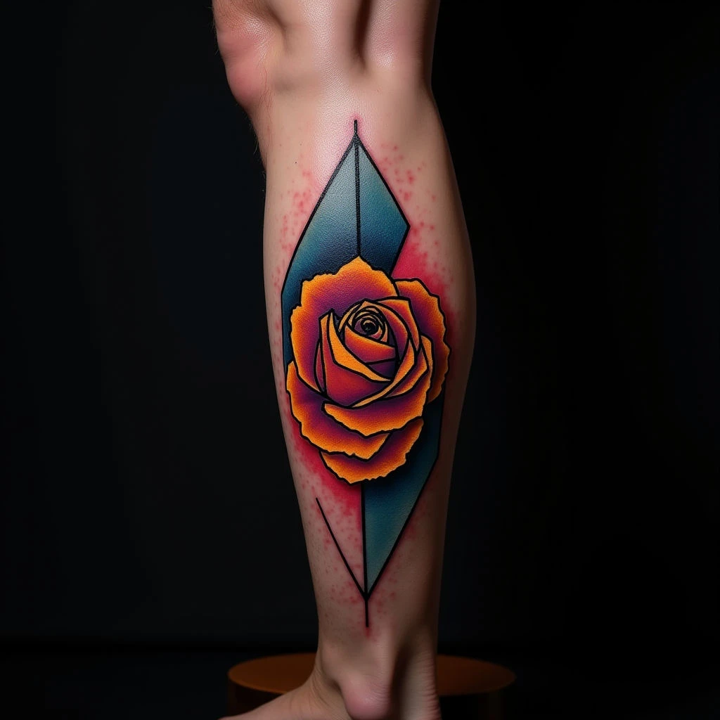 Electric Fine Line Leg Tattoos for Men
