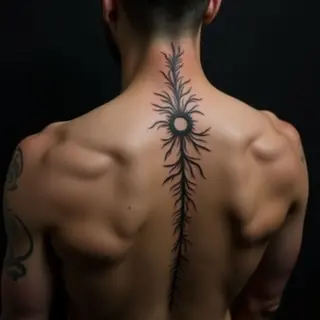 Minimalist Spine Ring Tattoos for Men - Black & Grey Ideas